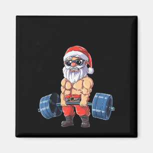 Aimant Père Noël drôle Mème Noël Gymnastique Culturisme