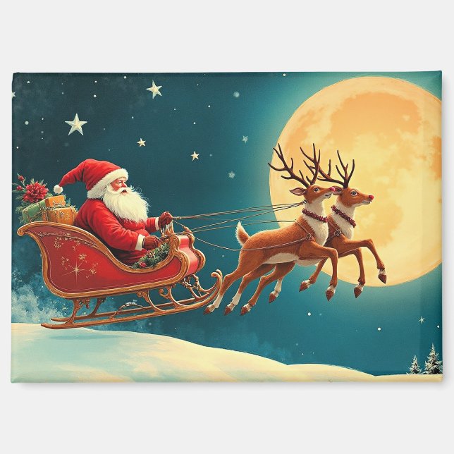 Aimant Père Noël en traîneau (Recto)