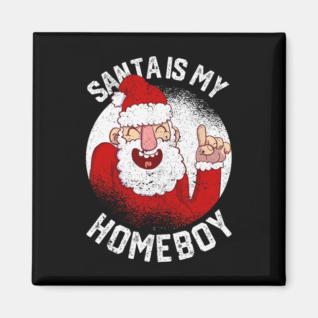 Aimant Père Noël Est Mon Enfant Fun Noël Claus Lover Noël (Devant)