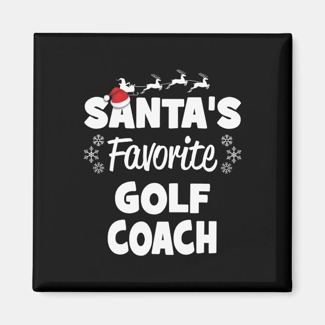 Aimant Père Noël Favori Golf Coach Fun Christmas Matching (Devant)