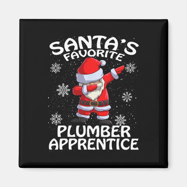 Aimant Père Noël Favori Plumber Apprentice Noël (Devant)