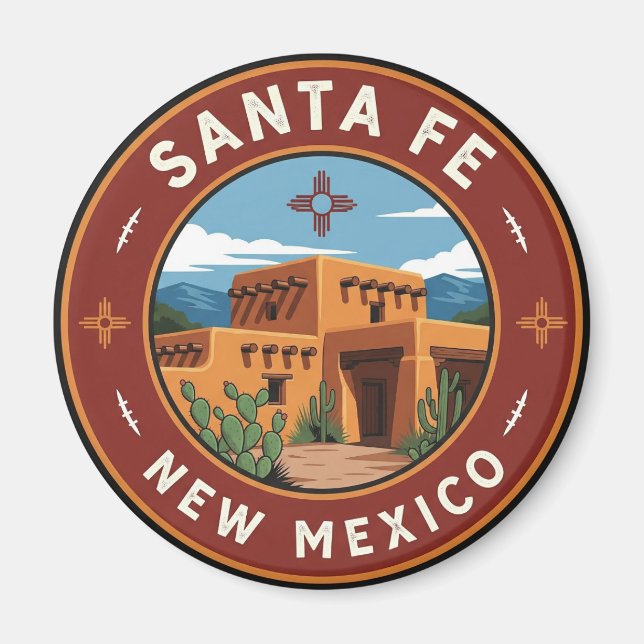 Aimant Père Noël Fe Skyline New Mexico Travel (Devant)
