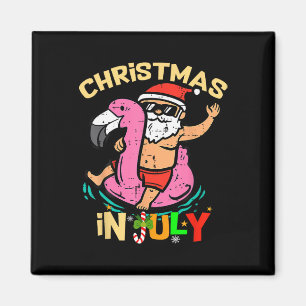 Aimant Père Noël Flamant rose Floatie Funny Noël En Juill