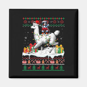 Aimant Père Noël Grand Suisses Riding Llama Christma
