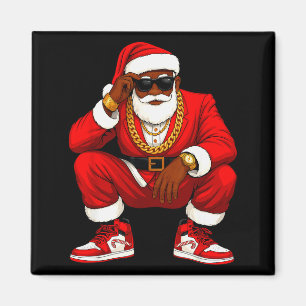Aimant Père Noël Hip Hop Hommes Afro-Américains Équipe de