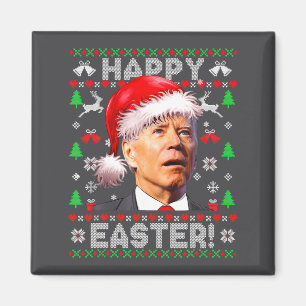 Aimant Père Noël Joe Biden Joyeuses Pâques Noël laid
