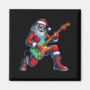 Aimant Père Noël jouant de la guitare Musicien Guitariste