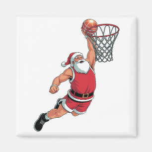 Aimant Père Noël Jouer au basket-ball Noël Amateurs de sp