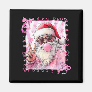 Aimant Père Noël Lunettes Coquette Noeud Noël Xmas Famill