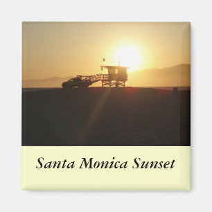 Aimant Père Noël Monica au coucher du soleil