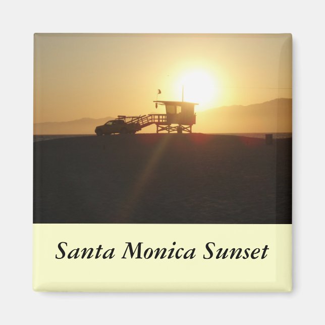 Aimant Père Noël Monica au coucher du soleil (Devant)