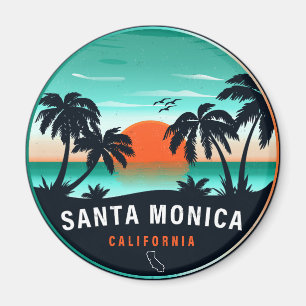 Aimant Père Noël Monica California Retro Sunset Souvenirs