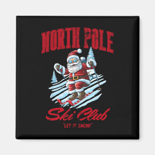 Aimant Père Noël Noël Neige Ski Au Pôle Nord