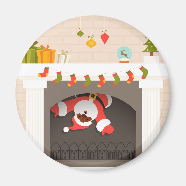 Aimant père Noël noire coincée dans une cheminée (Devant)