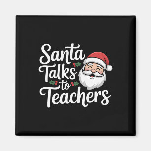 Aimant Père Noël parle à des enseignants Noël