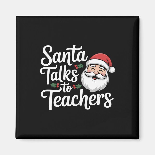 Aimant Père Noël parle à des enseignants Noël (Devant)