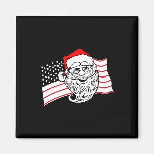 Aimant Père Noël patriotique Drapeau américain américain