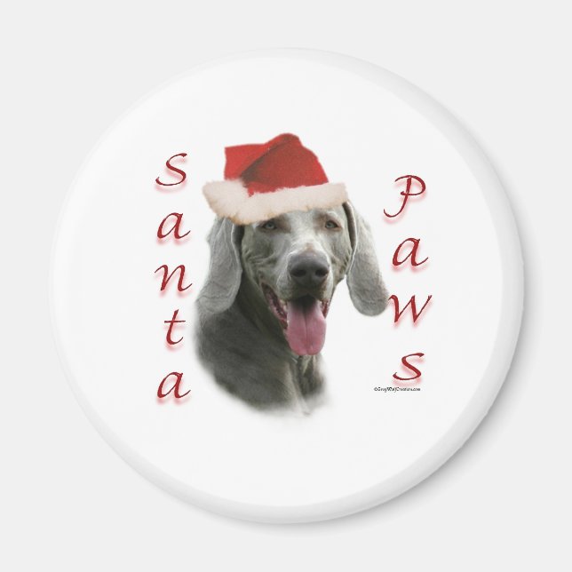 Aimant Père Noël Paws de Weimaraner (Devant)
