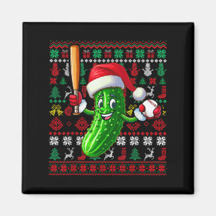 Aimant Père Noël Pickle Jouant au Baseball Xmas Joueur Vé