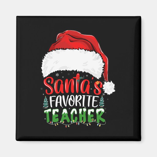 Aimant Père Noël Professeur Favori Enseignant Fun Noël En (Devant)