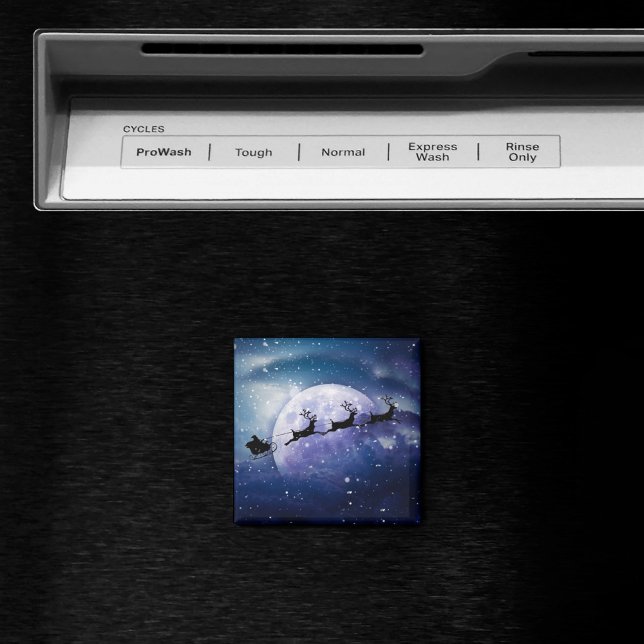 Aimant Père Noël Sleigh | Imaginaire Galaxy Christmas Nig (Créateur téléchargé)