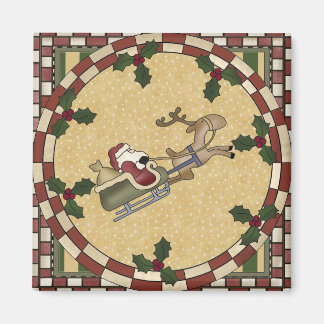 Aimant Père Noël Sleigh Ride