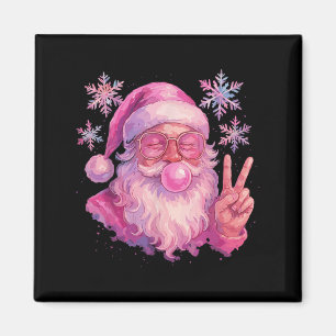 Aimant Père Noël soufflant des bulles de Nk Gum, chemise