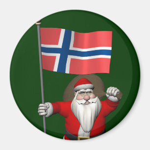 Aimant Père Noël Sucré Avec L'Ensigne De Norvège