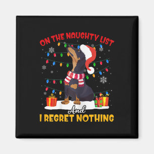 Aimant Père Noël Sur La Liste Coquine Dachshund Cadeau De