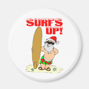 Aimant Père Noël surfant