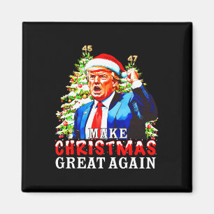Aimant Père Noël Trump 45-47 Pajamas de Noël Font de la G
