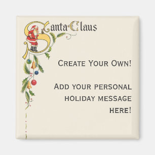 Aimant Père Noël vintage, bordure de Noël décorative