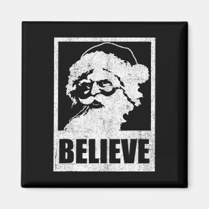 Aimant Père Noël vintage Croire Noël rétro en juillet
