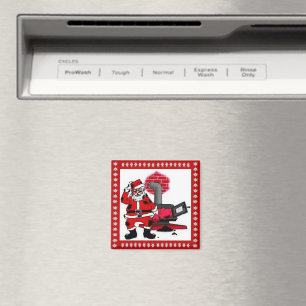 Aimant Père Noël vintage et brûleur de houille