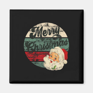 Aimant Père Noël vintage Joyeux Noël Visage Ancien Style