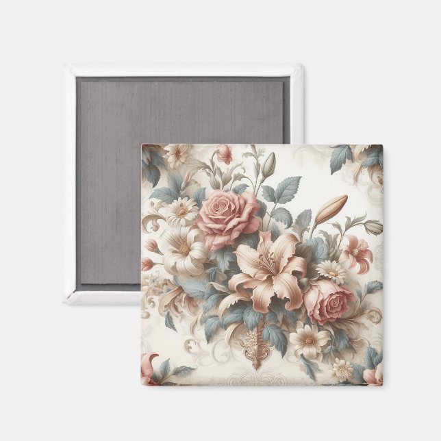 Aimant Perfection florale ancienne légère (Recto/Verso)