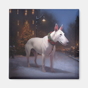 Aimant Période de fêtes de Noël du Bull Terrier