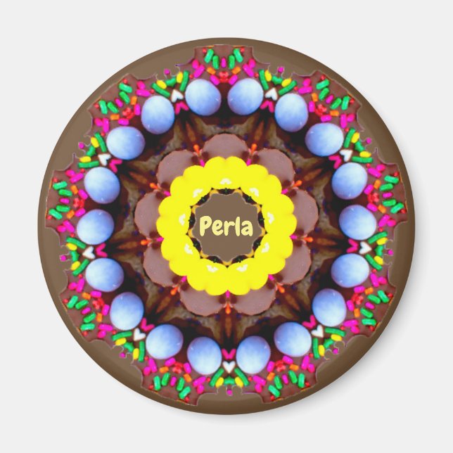 Aimant Perla ~ Motif de Pâques personnalisé Fractal ~ (Devant)