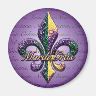 Aimant Perle Fleur de lis 2 de mardi gras