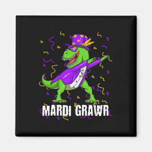 Aimant Perle Mardi Gras Dabbing T Rex Dinosaur Mardi Graw