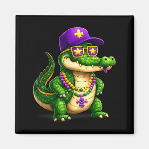 Aimant Perles de Fun Alligator Mardi Gras Fête de Carnava