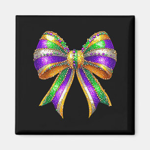 Aimant Perles de Mardi Gras Conception de Nœud Coquette