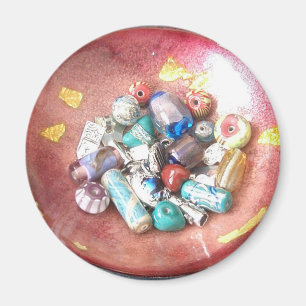 Aimant Perles en verre artisanales