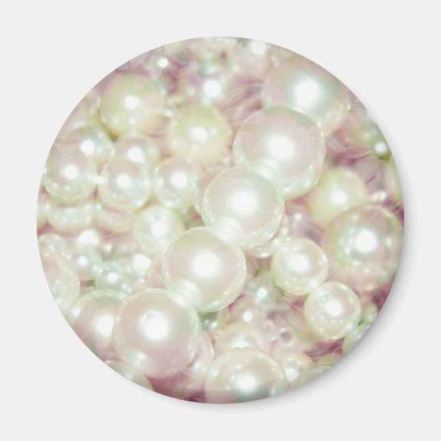Aimant Perles et marguerite rose (Devant)
