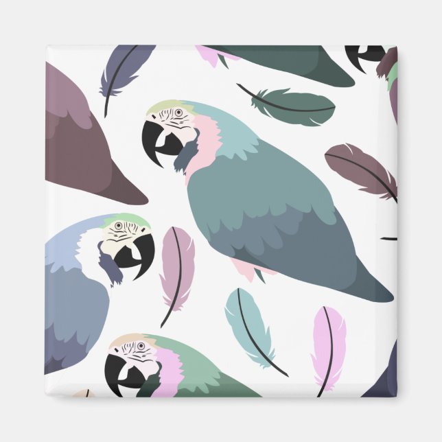 Aimant Perroquets modernes motif tropical  (Devant)