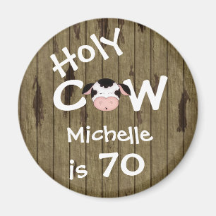 Aimant Personalisé Funny Holy Cow Humorisant 70e Annivers