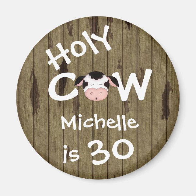 Aimant Personalisé Funny Saint Vache 30e Anniversaire Mag (Devant)