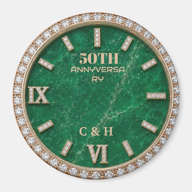 Aimant Personalized 50th Anniversary Emerald Marble  (Devant)