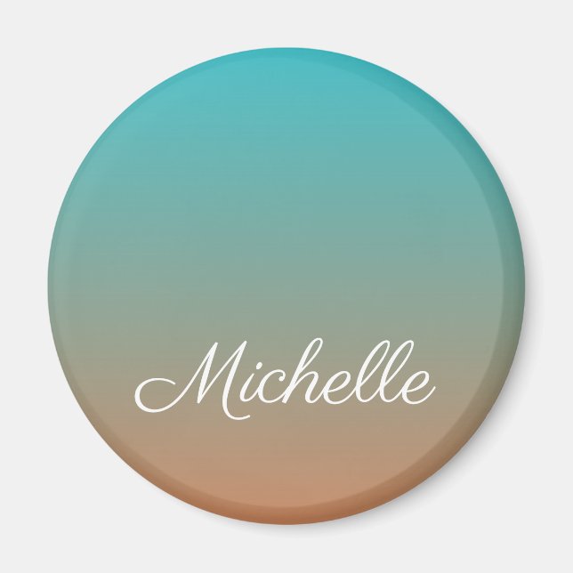 Aimant Personalized brown and blue ombre (Devant)