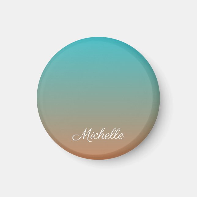 Aimant Personalized brown and blue ombre (Devant)